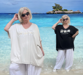 ITALIA  oversized viscose top apart stretch  /in meerdere kleuren