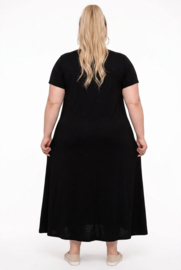 ITALIA MODA  viscose A=lijn jurk met zakken/zwart