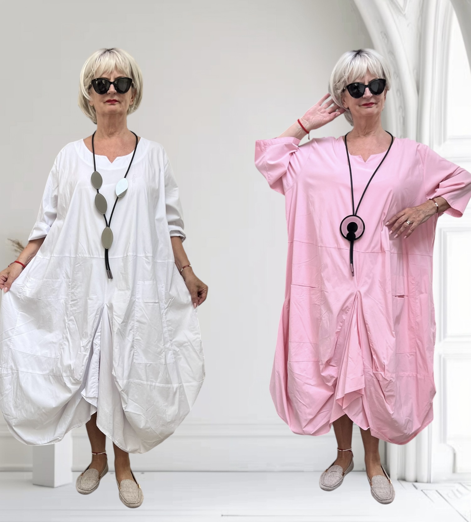 Moonshine stretch viscose A-lijn jurk apart/in meerdere kleuren