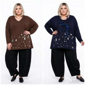 ITALIA oversized viscose top/in meerdere kleuren