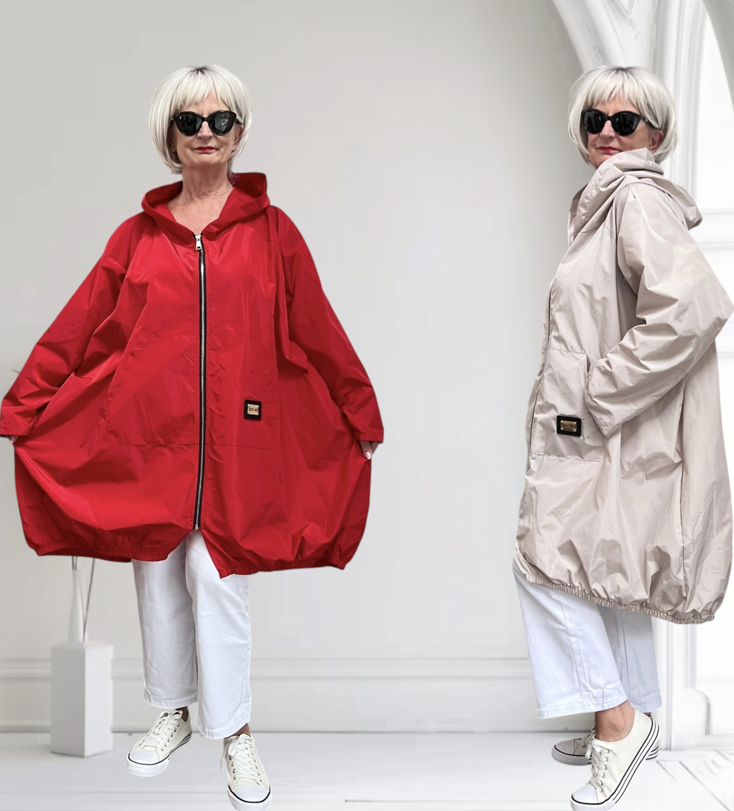 SERANO oversized  tussenjas  waterbestendig met ritssluiting en capuchon /in meerdere kleuren