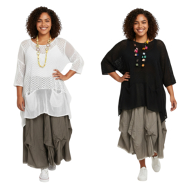 Moonshine katoen A-lijn tuniek stretch / in meerdere kleuren