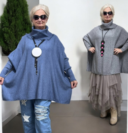 ITALIA oversized viscose mix gebreide top/tuniek met col  /in meerdere kleuren