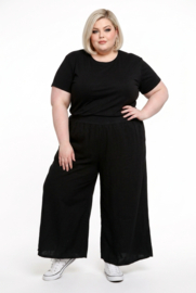 Moonshine linnen broek apart zwart