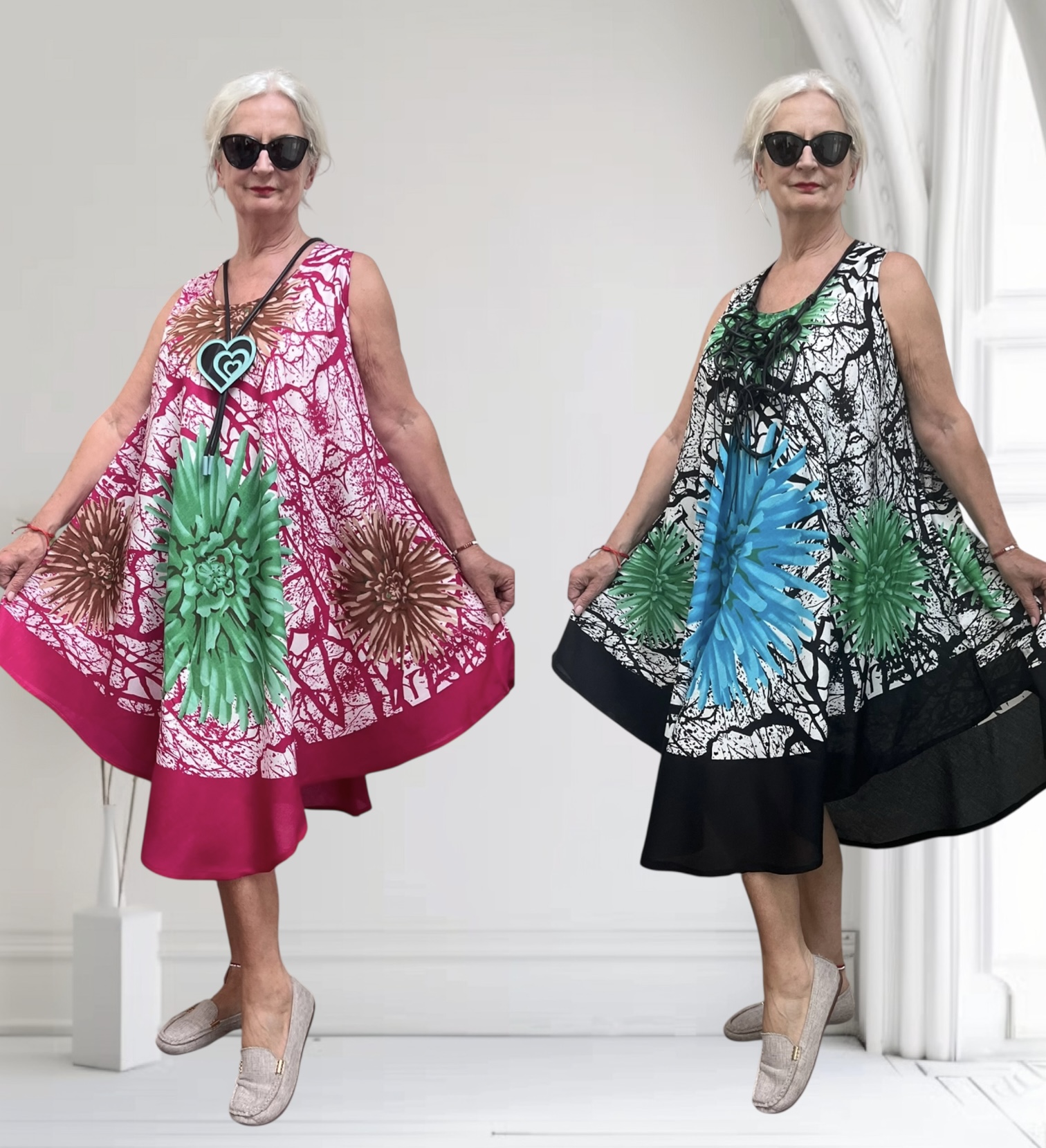 UNIDIVA viscose A-lijn zomer jurk apart/in meerdere kleuren