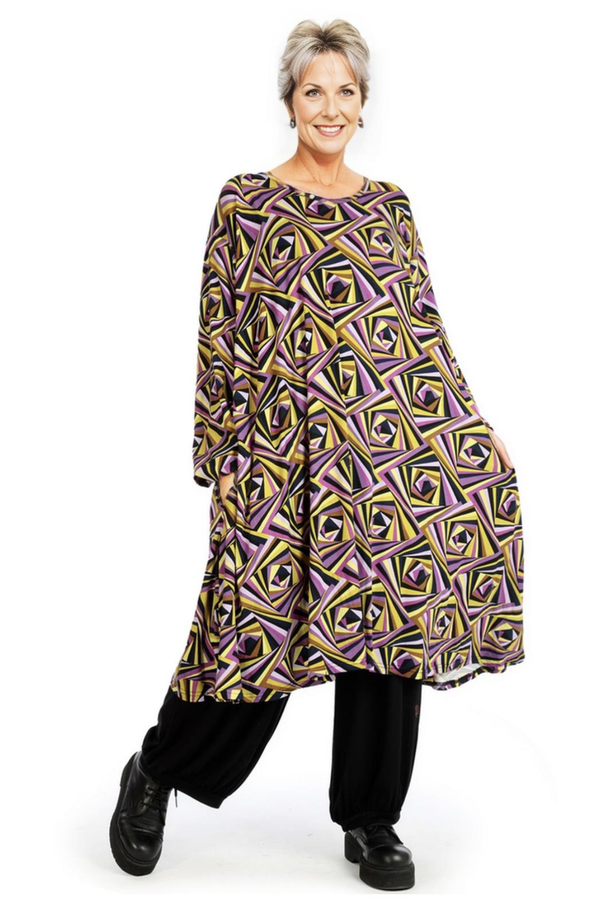 AKH oversized viscose tricot  A-lijn tuniek  apart stretch