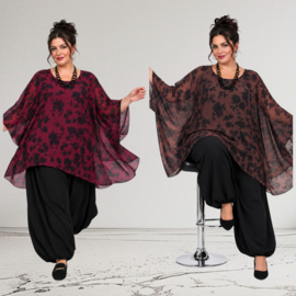 ITALIA MODA oversized chiffon tuniek/ poncho/gevoerd//in meerdere kleuren 