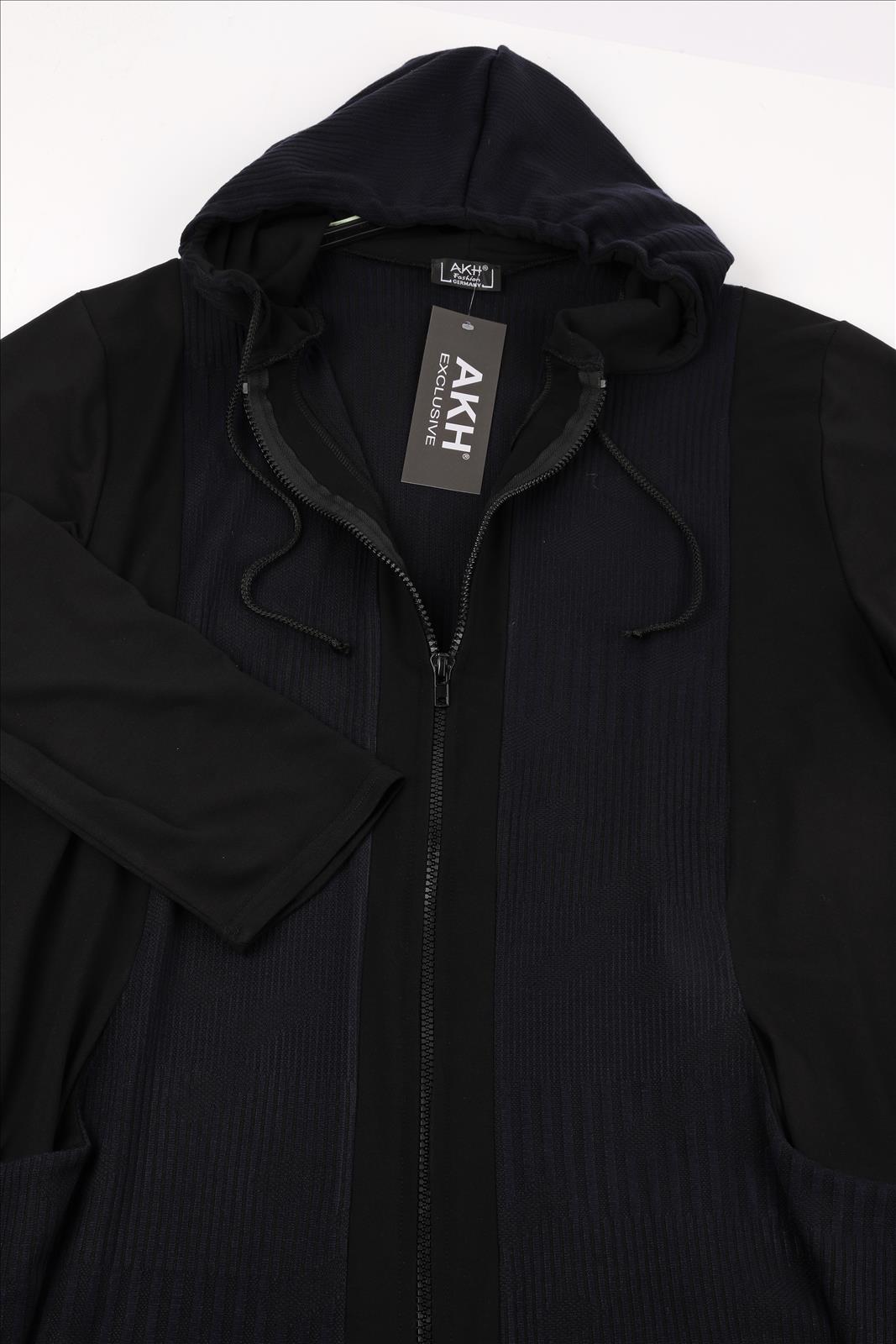 AKH viscose  A-lijn blazer met zakken stretch zwart
