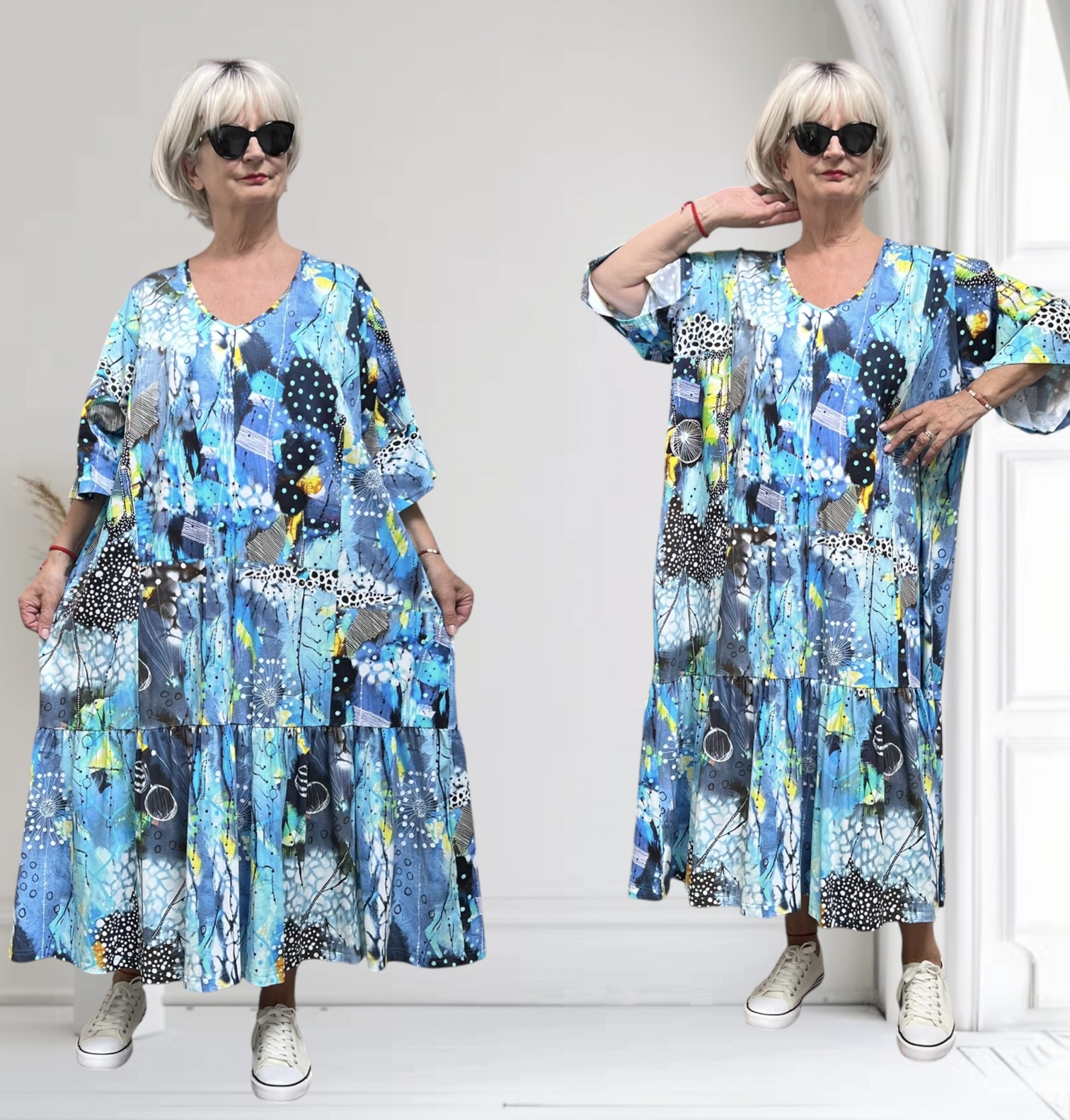 Ophilia viscose A-lijn jurk  stretch