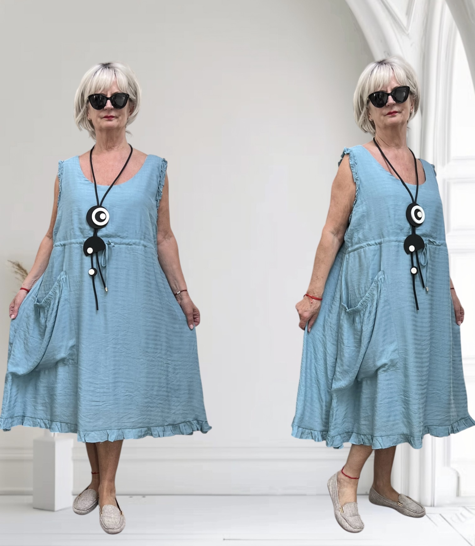 Pomme Rouge Paris  viscose  A-lijn jurk/gevoerd