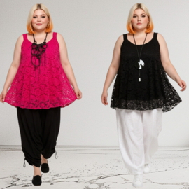 ITALIA oversized kanten top/tuniek gevoerd /stretch /in meerdere kleuren