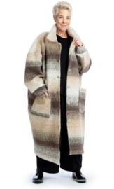 AKH oversized lange wollen winterjas/mantel  gevoerd