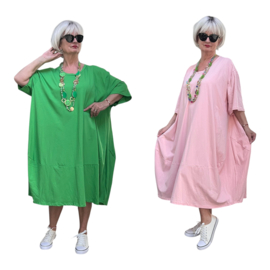 ITALIA MODA oversized katoen A-lijn jurk stretch /in meerdere kleuren