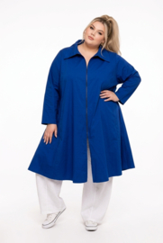 AKH katoen A-lijn zomer jas /blazer/blouse met ritssluiting