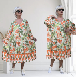 SISSI viscose  ibiza look A-lijn tuniek/jurk