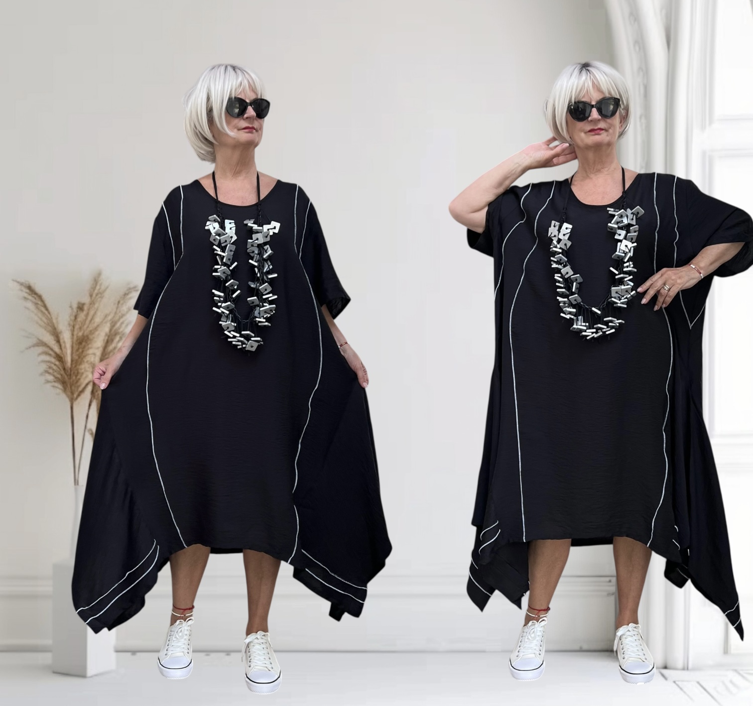 KEKOO design viscose A-lijn jurk