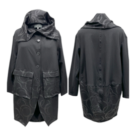 Vincenzo Allocca oversized katoen blazer/vest apart zwart stretch