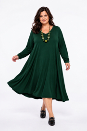 ITALIA   jersey viscose mix  A-lijn jurk stretch  /in meerdere kleuren