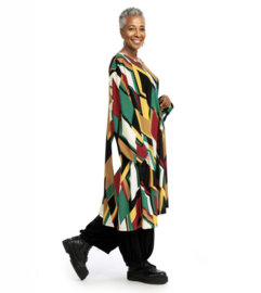 AKH viscose asymmetrisch oversized A-lijn jurk met zakken apart stretch