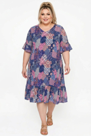 One Summer  viscose A-lijn jurk