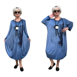 Zedd Plus viscose de modieuze kleuring A-lijn jurk stretch