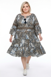 UNIDIVA polysilk A-lijn zomer jurk apart