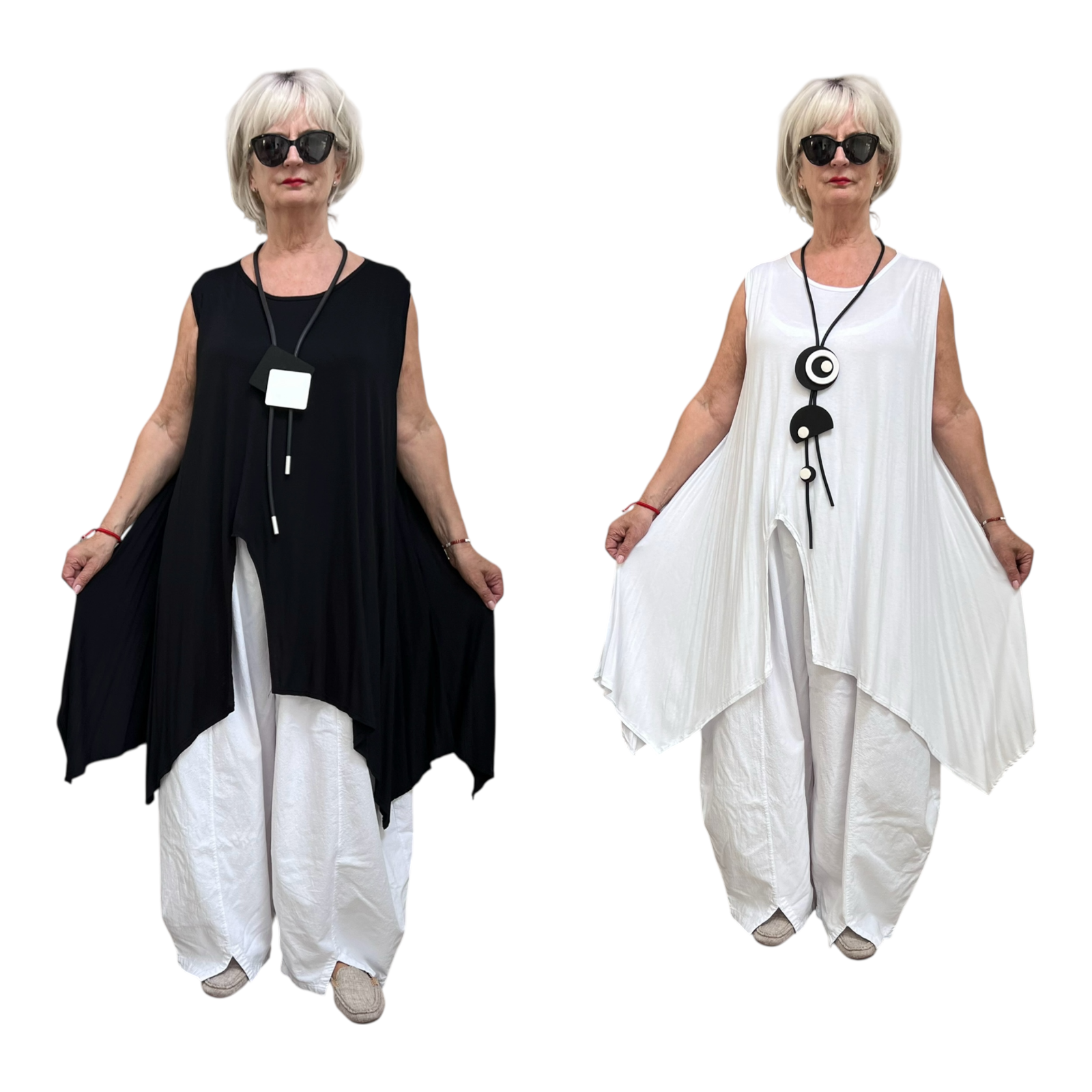 Moonshine  viscose  A-lijn tuniek stretch/in meerdere kleuren