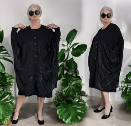 BLACK H-4 oversized chique viscose vest/tuniek apart zwart