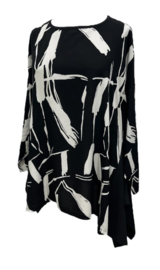 Vincenzo Allocca oversized viscose A-lijn tuniek tuniek zwart/wit