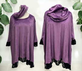 Vincenzo Allocca oversized katoen A-lijn fluwelen tuniek met colsjaal apart stretch