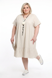 ITALIA MODA geborduurd linnen/viscose A-lijn jurk