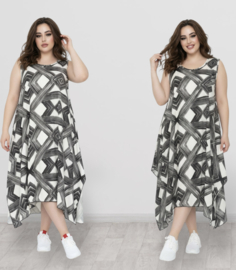 AKH oversized viscose  A-lijn  jurk/tuniek apart/niet doorschijnend