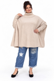 ITALIA oversized viscose mix gebreide top/tuniek met col  /in meerdere kleuren