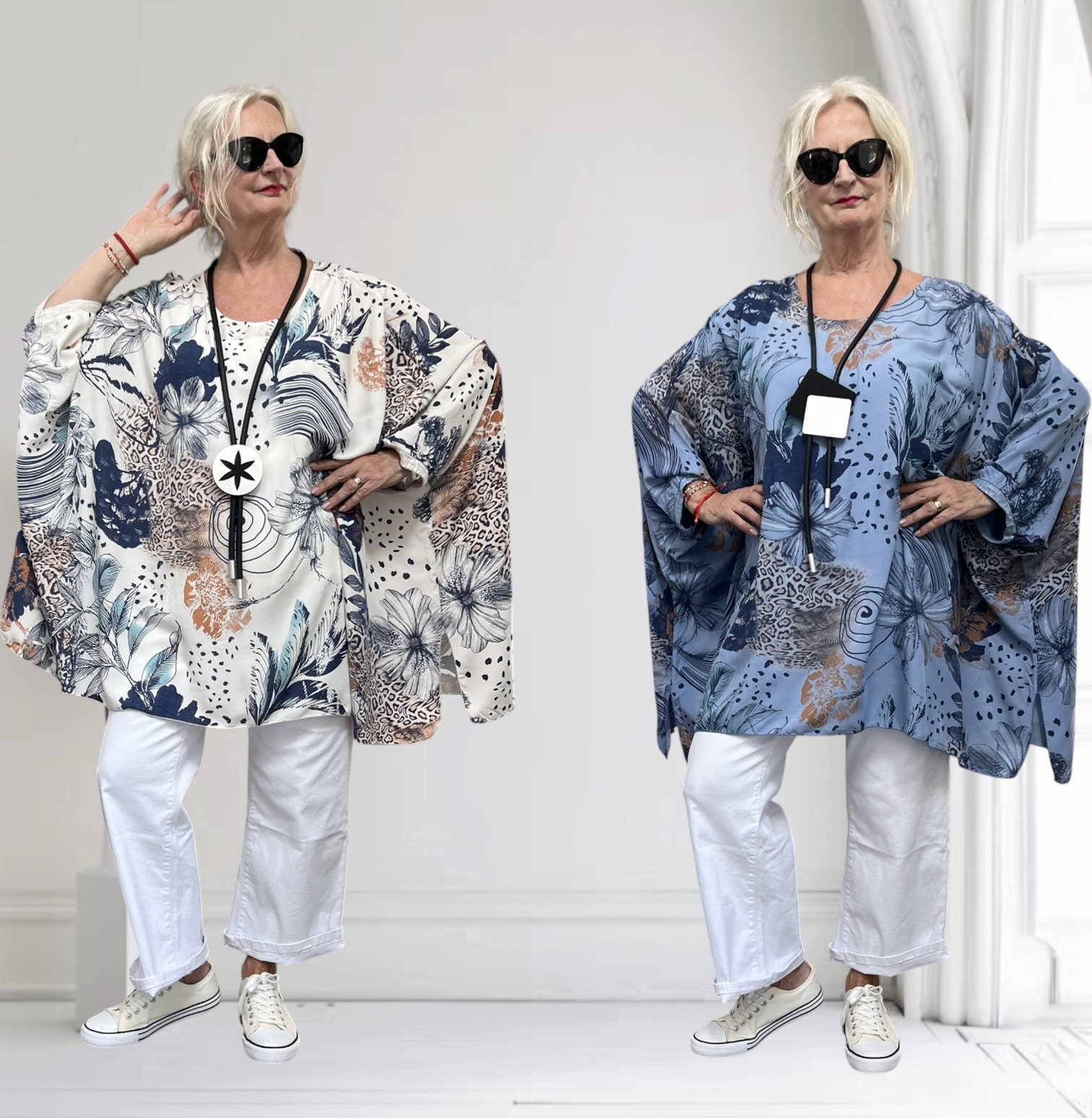 SEVENstyle viscose tuniek/poncho/niet doorschijnend/in meerdere kleuren