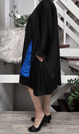 Mila oversized A-lijn jersey viscose tuniek/jurk met zakken apart (extra groot)zwart stretch