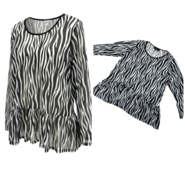 Vincenzo Allocca oversized A-lijn blouse /aparte/stretch/zwart/wit