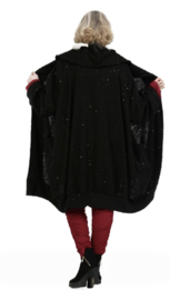 AKH oversized viscose warme bouclé vest/blazer stretch/met fijne glitters
