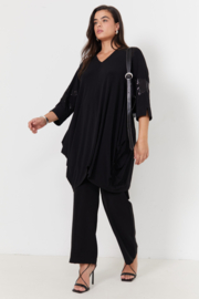 Jean Marc Philippe viscose A-lijn tuniek met pailletten zwart stretch