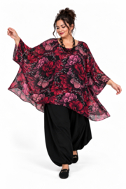 ITALIA MODA oversized chiffon tuniek/ poncho/gevoerd//in meerdere kleuren