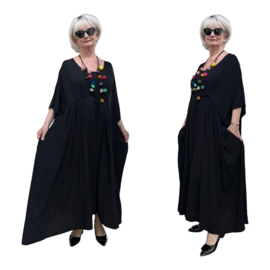 Vincenzo Allocca oversized viscose  A-lijn jurk apart zwart