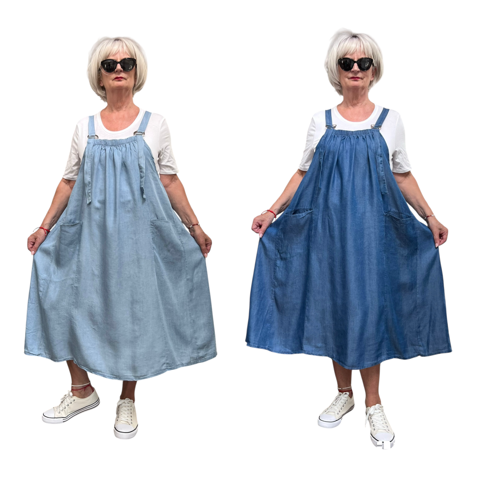ITALIA MODA   jeans tencel zomer jurk apart /in meerdere kleuren