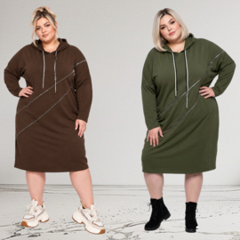 Italia Moda katoen jurk/tuniek met ritsen/ stretch /in meerdere kleuren