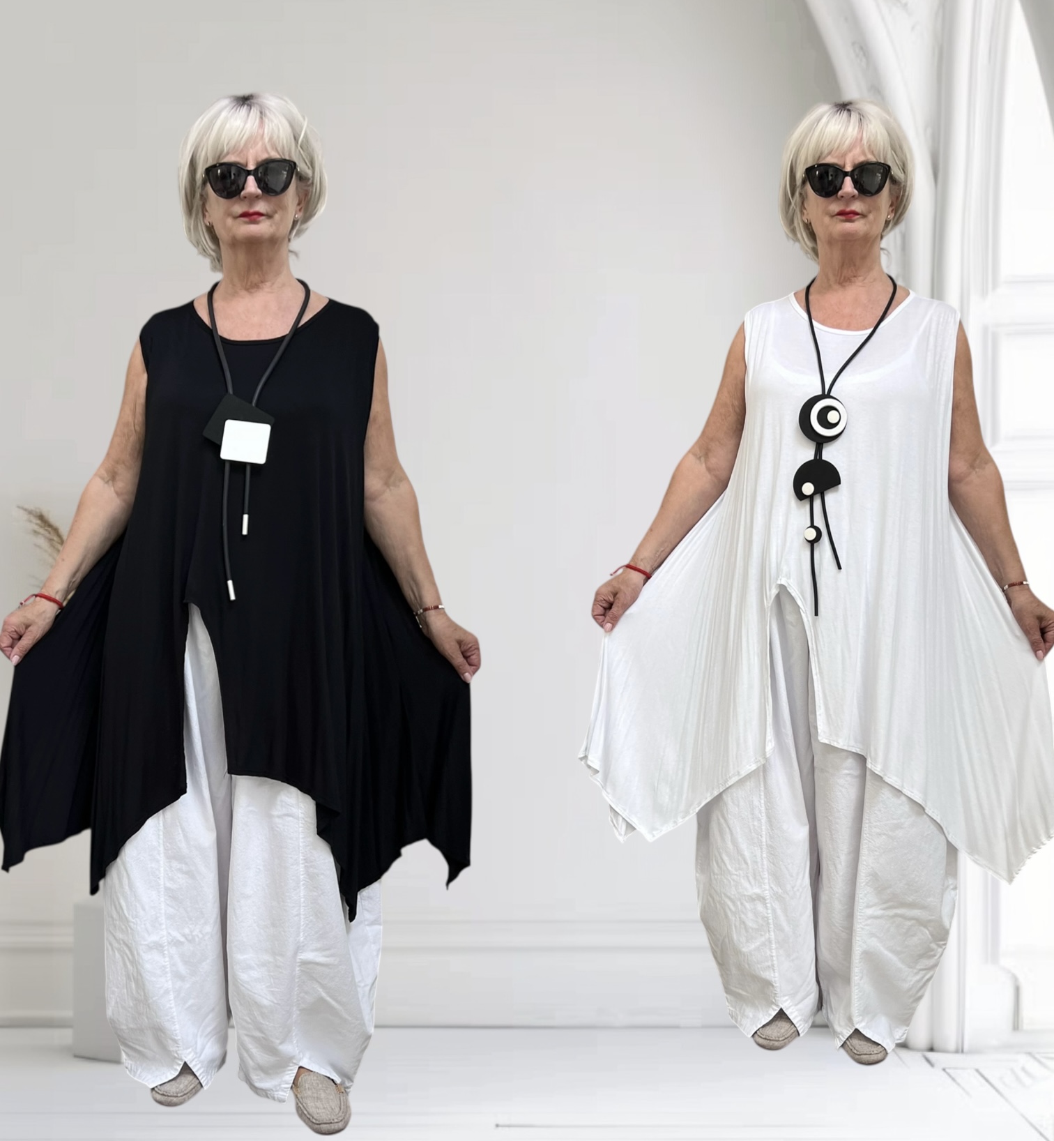 Moonshine  viscose  A-lijn tuniek stretch/in meerdere kleuren