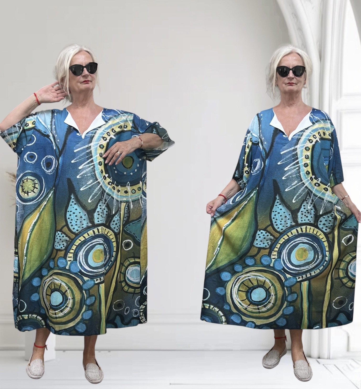 ITALIA MODA oversized visccose zomer jurk apart