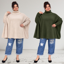ITALIA oversized viscose mix gebreide top/tuniek met col  /in meerdere kleuren