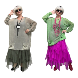 ITALIA oversized viscose mix gebreide top/tuniek/in meerdere kleuren