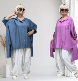 ITALIA oversized viscose blouse/hemd /in meerdere kleuren