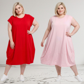 ITALIA Moda oversized katoen A-lijn jurk stretch /in meerdere kleuren