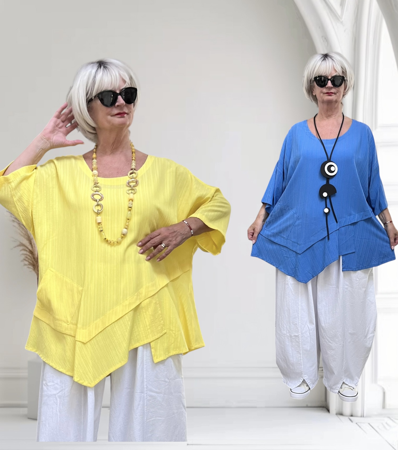 SINNE design.. A- lijn viscose top/tuniek/in meerdere kleuren