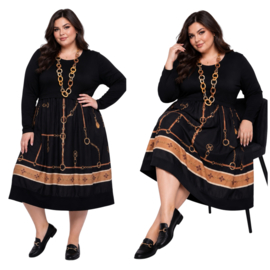 ITALIA MODA katoen/viscose jurk met zakken /stretch